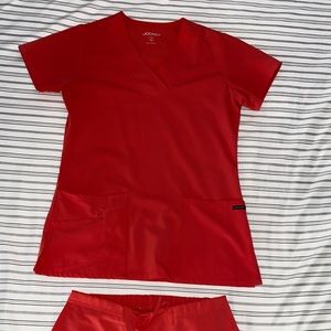Coral Jockey Scrubs (lighter than pictures appear) XS top, XST bottom